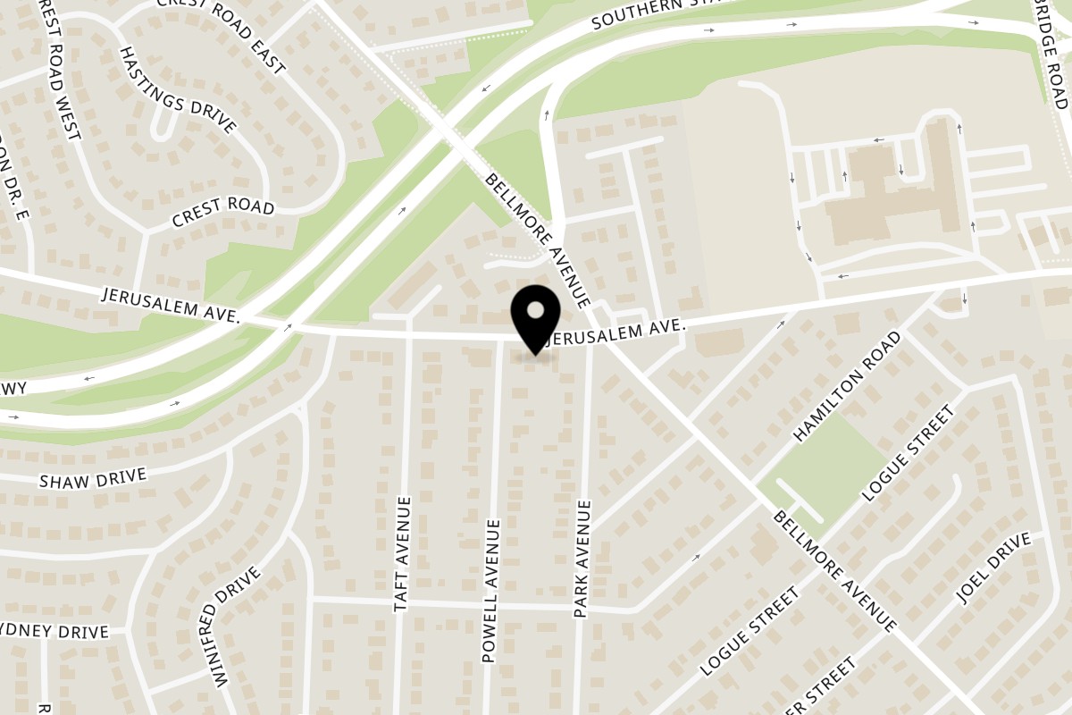 Map showing the location of Village BBQ on 2224 Jerusalem Ave in North Merrick